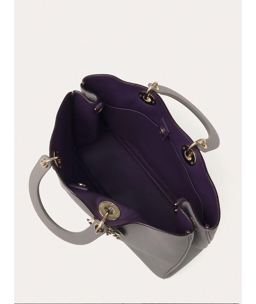 CHRISTIAN DIOR Серая кожаная сумка через плечо, фото 4