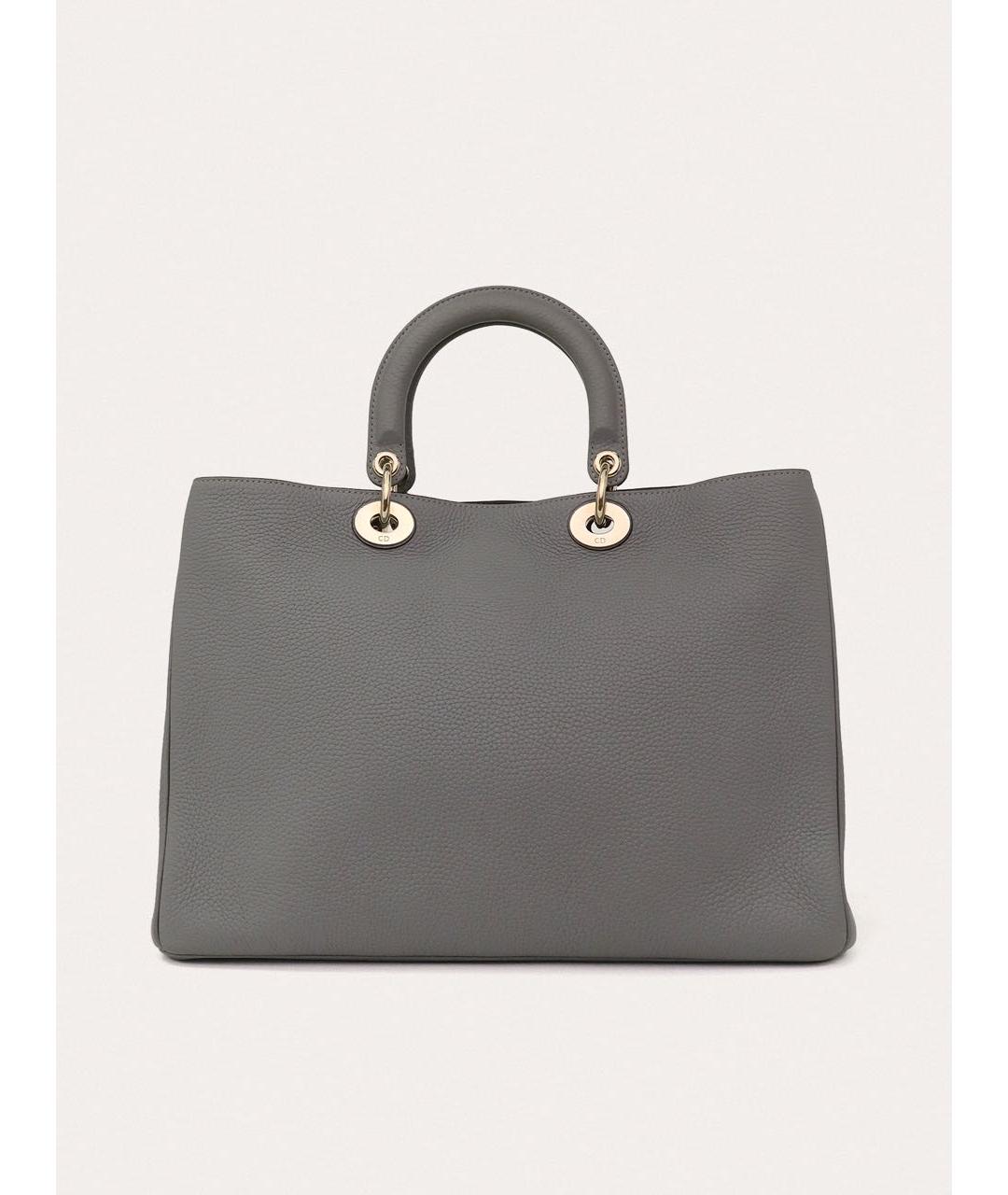 CHRISTIAN DIOR Серая кожаная сумка через плечо, фото 3