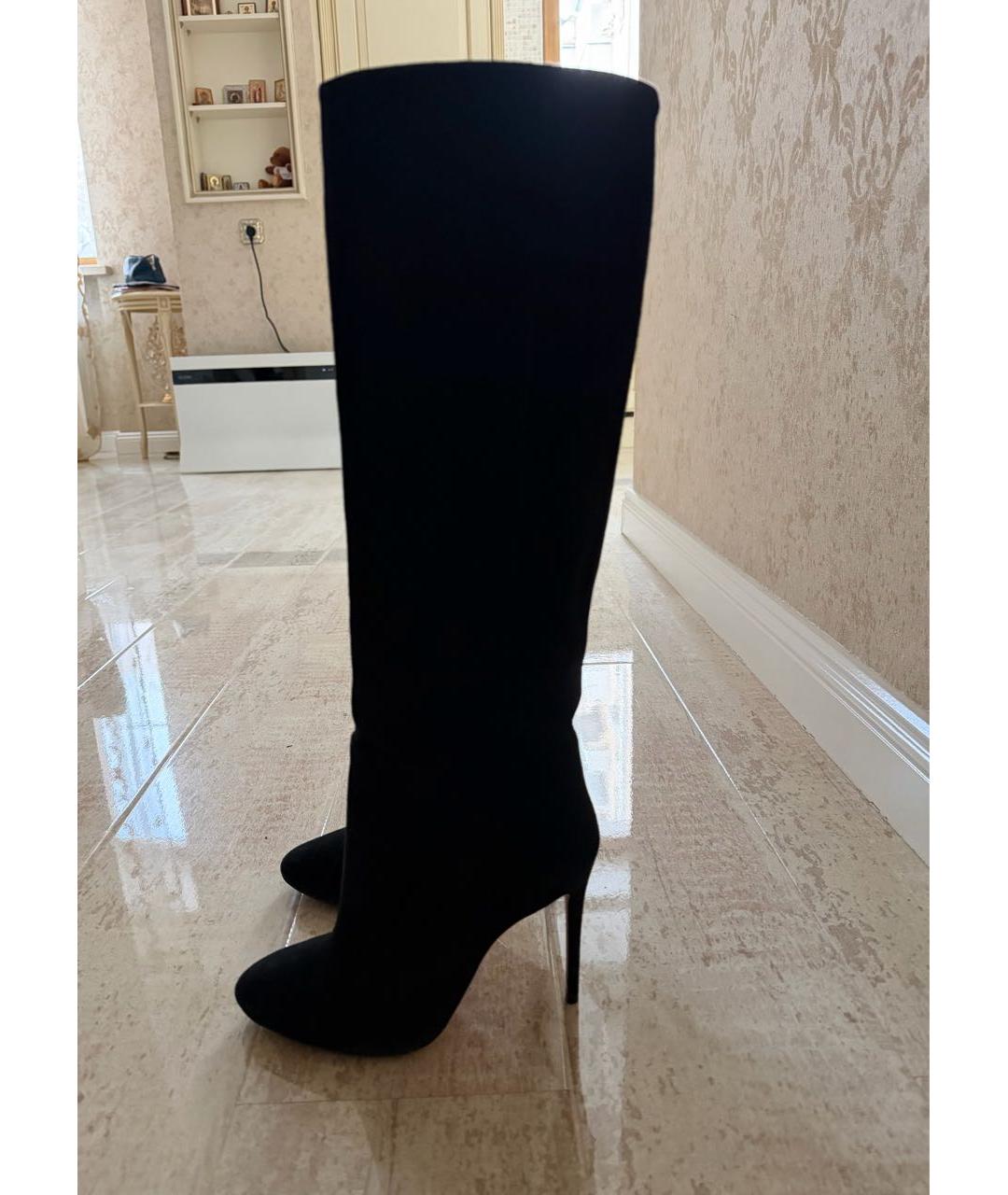 AQUAZZURA Черные замшевые сапоги, фото 4