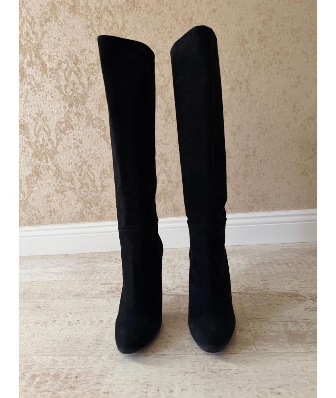 AQUAZZURA Черные замшевые сапоги, фото 2