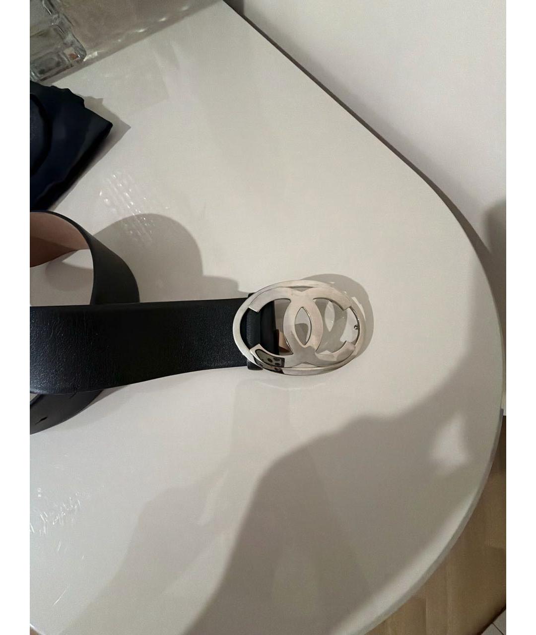 CHANEL Черный кожаный ремень, фото 2
