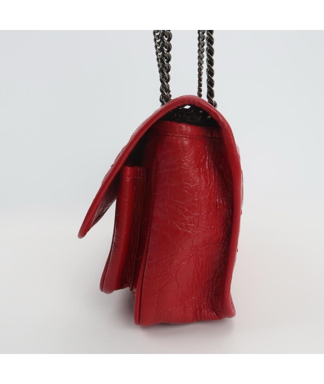 SAINT LAURENT Красная кожаная сумка через плечо, фото 2