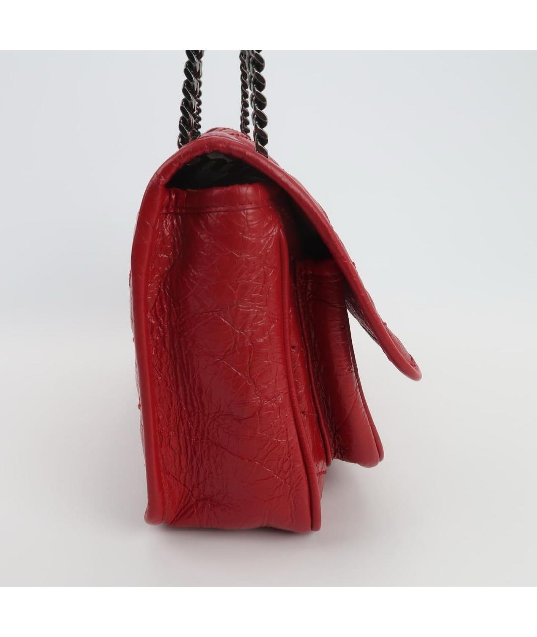 SAINT LAURENT Красная кожаная сумка через плечо, фото 3