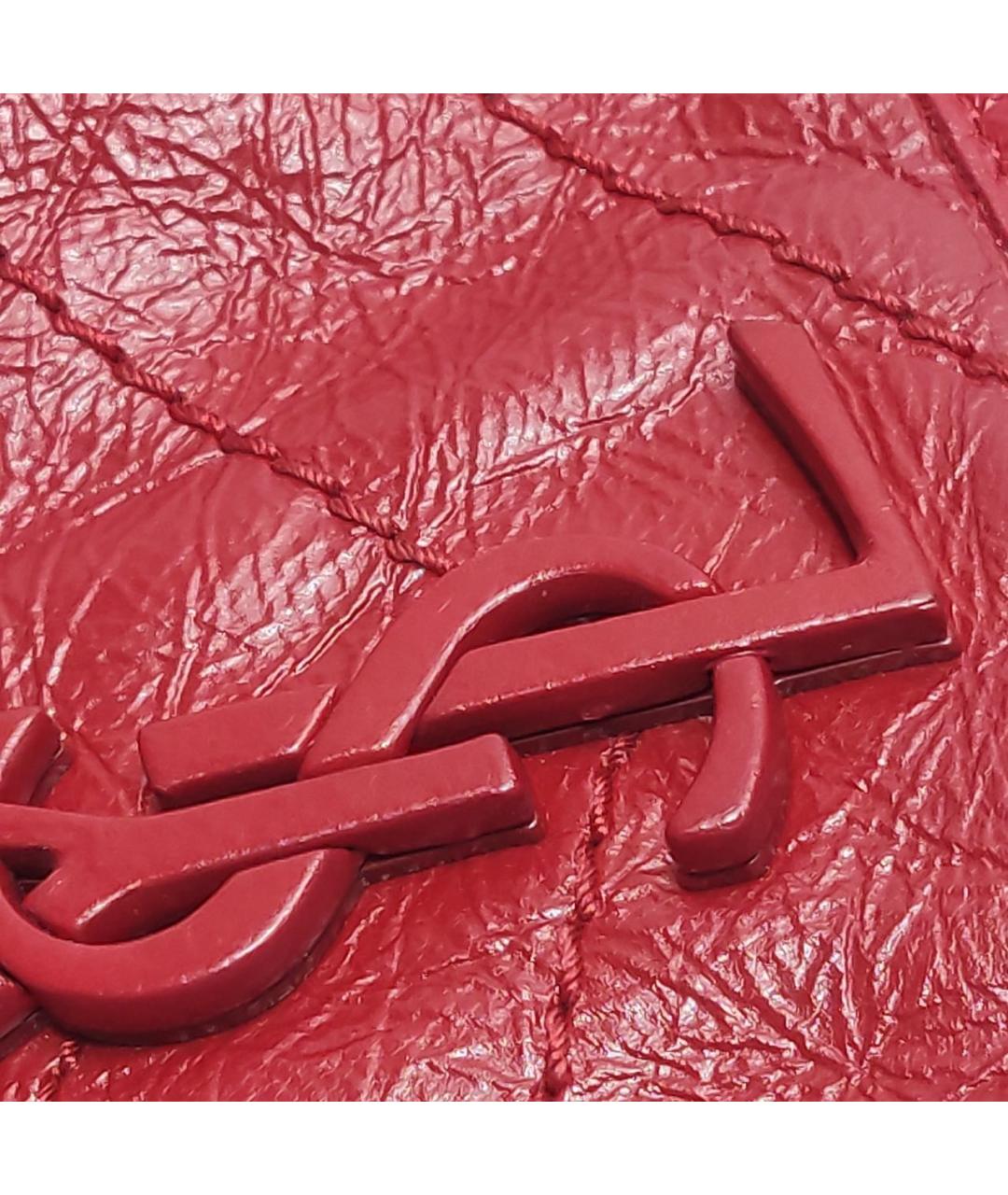 SAINT LAURENT Красная кожаная сумка через плечо, фото 8