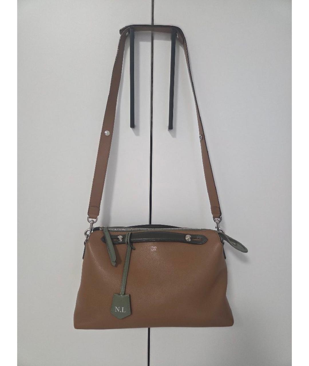 FENDI Коричневая кожаная сумка через плечо, фото 2