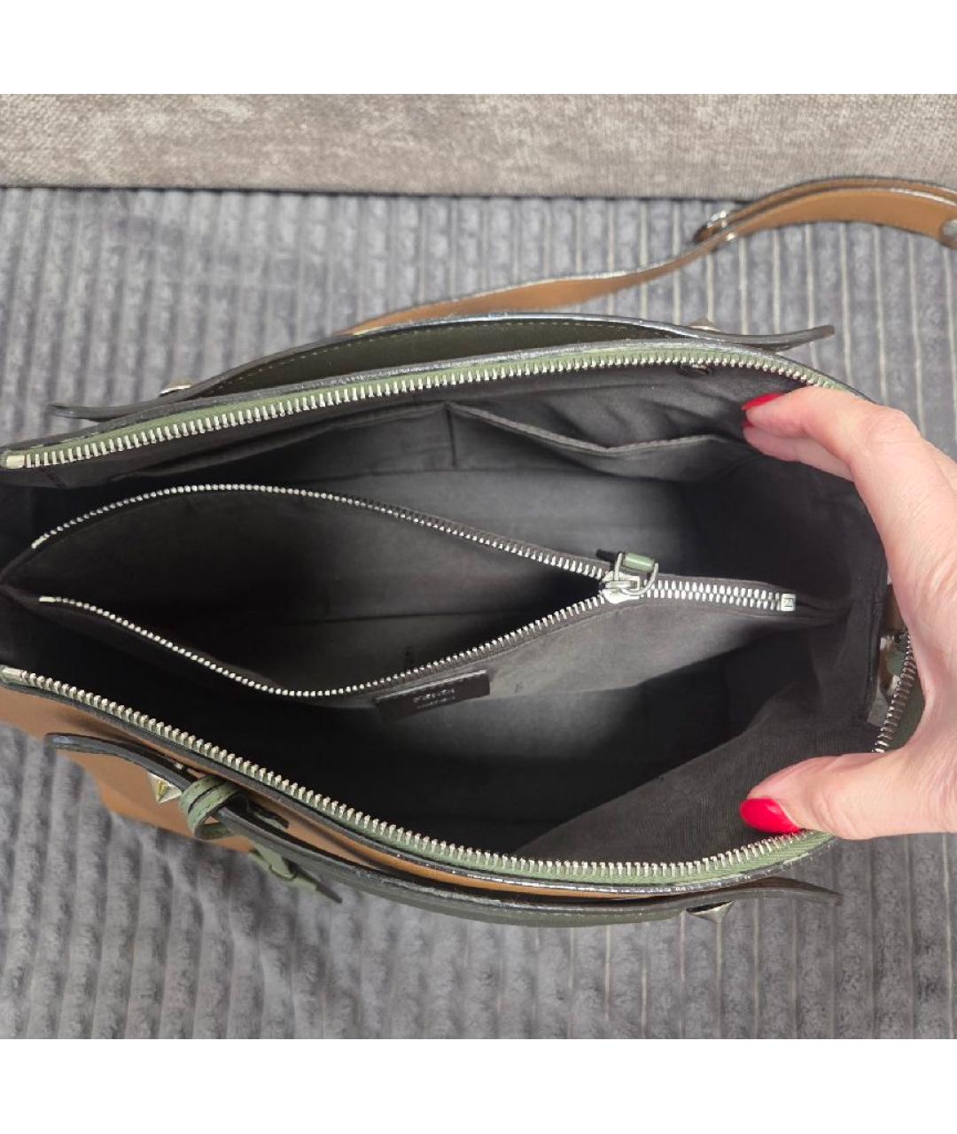 FENDI Коричневая кожаная сумка через плечо, фото 5