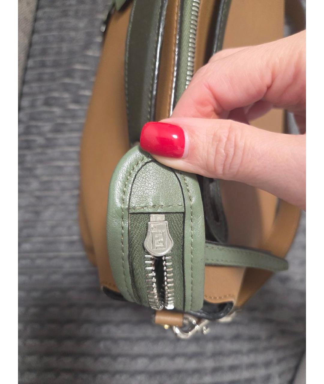 FENDI Коричневая кожаная сумка через плечо, фото 9