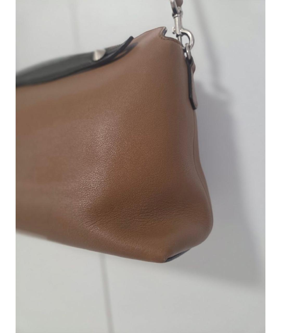 FENDI Коричневая кожаная сумка через плечо, фото 8