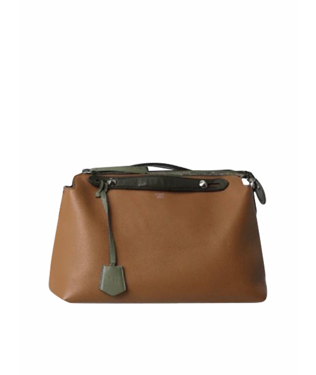 FENDI Коричневая кожаная сумка через плечо, фото 1