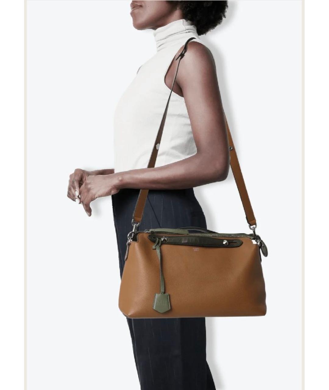 FENDI Коричневая кожаная сумка через плечо, фото 10