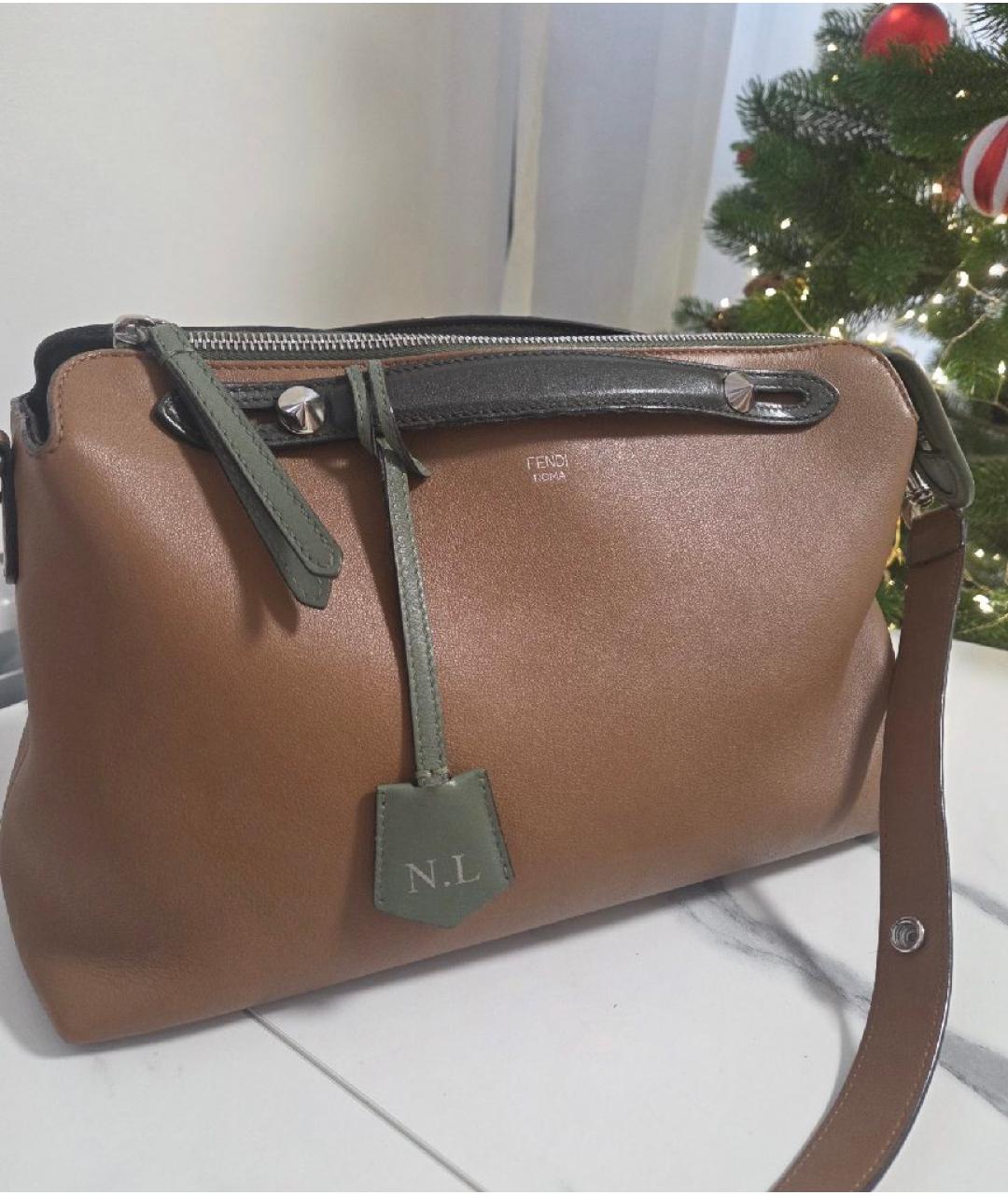 FENDI Коричневая кожаная сумка через плечо, фото 7