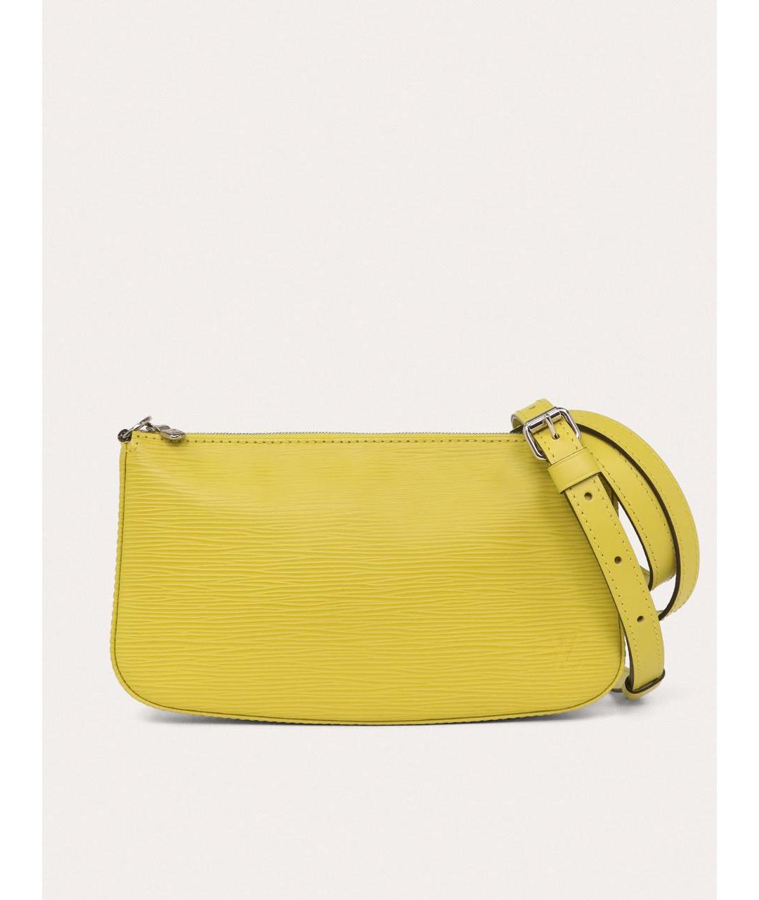 LOUIS VUITTON Желтая кожаная сумка с короткими ручками, фото 9