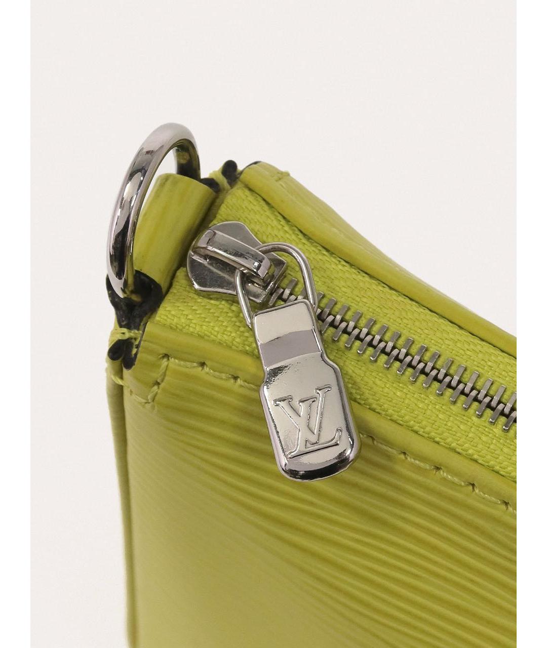 LOUIS VUITTON Желтая кожаная сумка с короткими ручками, фото 5