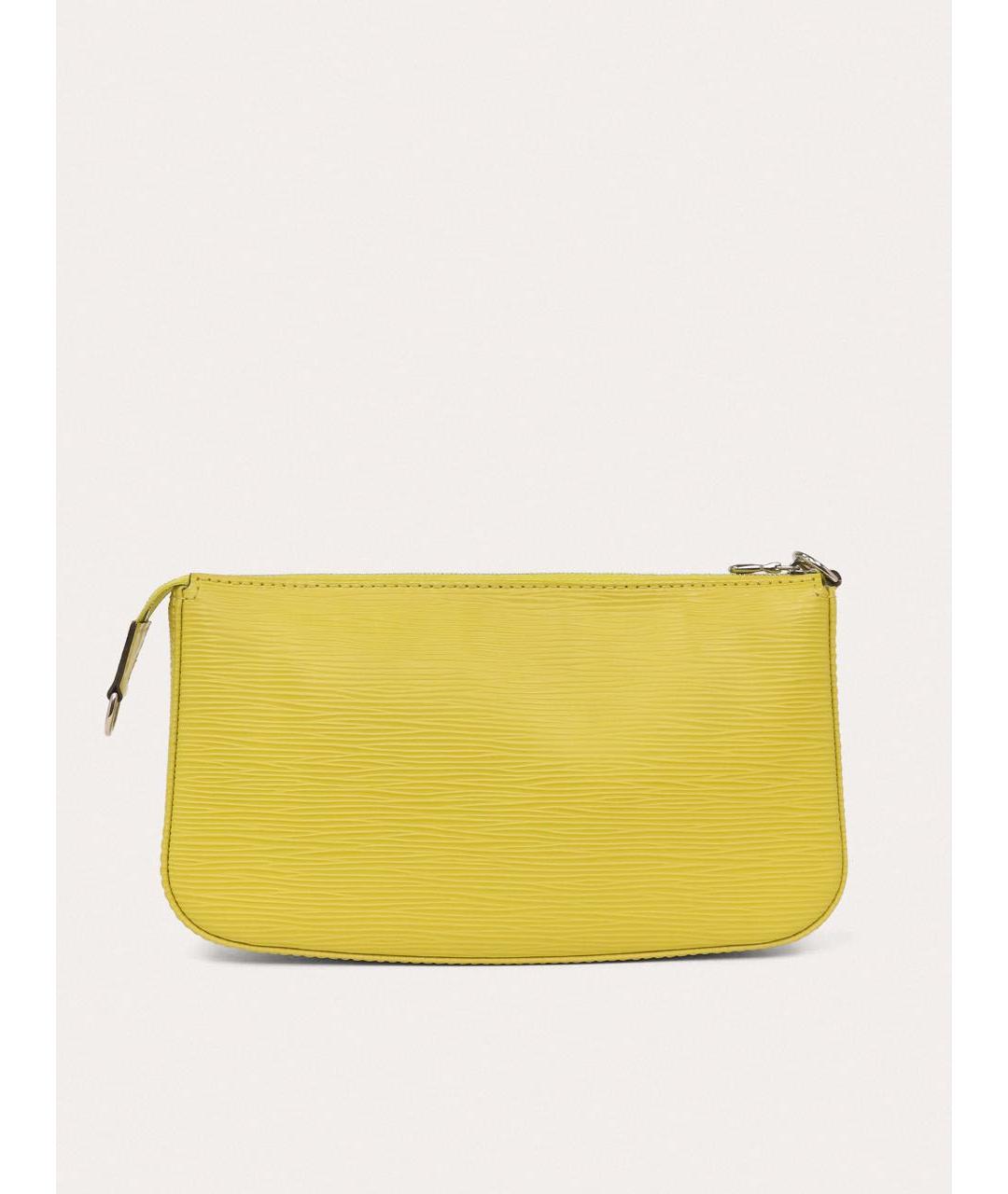 LOUIS VUITTON Желтая кожаная сумка с короткими ручками, фото 3