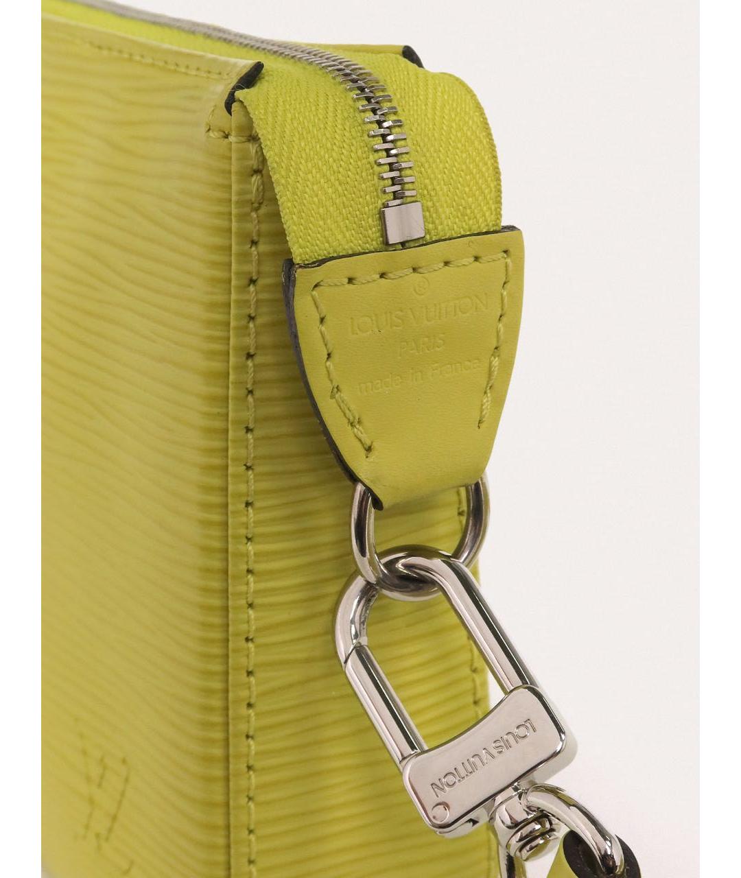 LOUIS VUITTON Желтая кожаная сумка с короткими ручками, фото 7