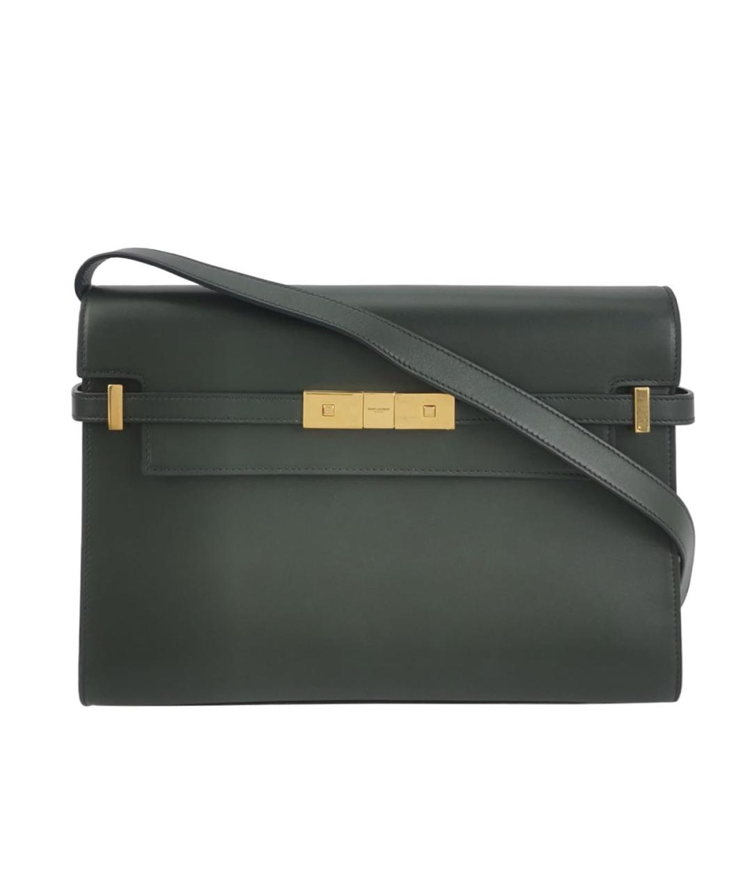 SAINT LAURENT Зеленая кожаная сумка через плечо, фото 9