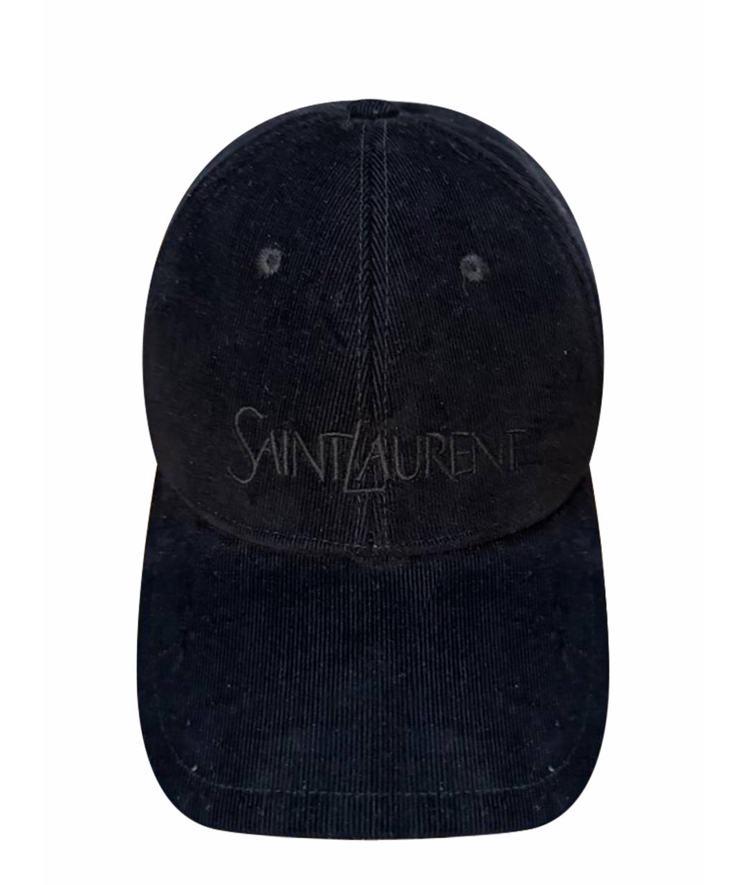 SAINT LAURENT Черная хлопковая кепка, фото 1