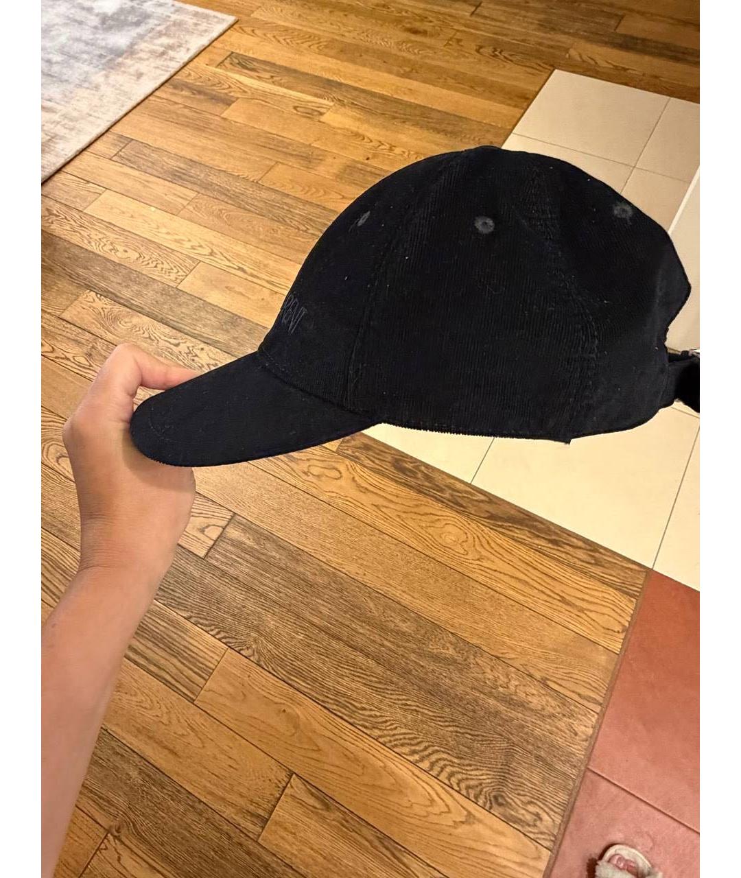 SAINT LAURENT Черная хлопковая кепка, фото 2