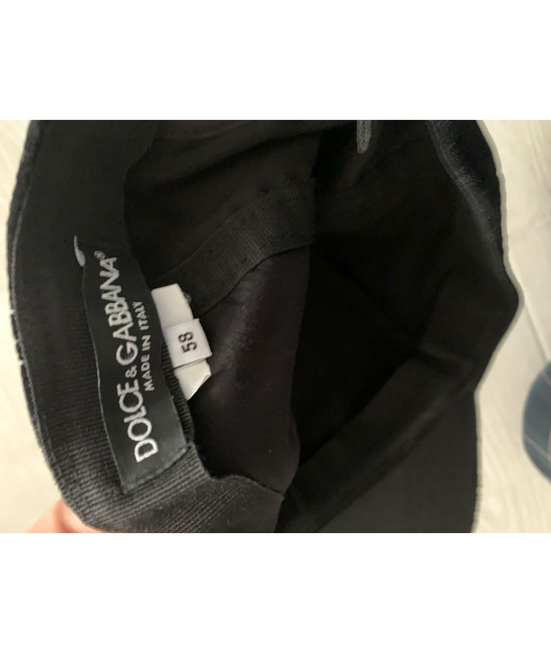 DOLCE&GABBANA Черная бархатная кепка, фото 7