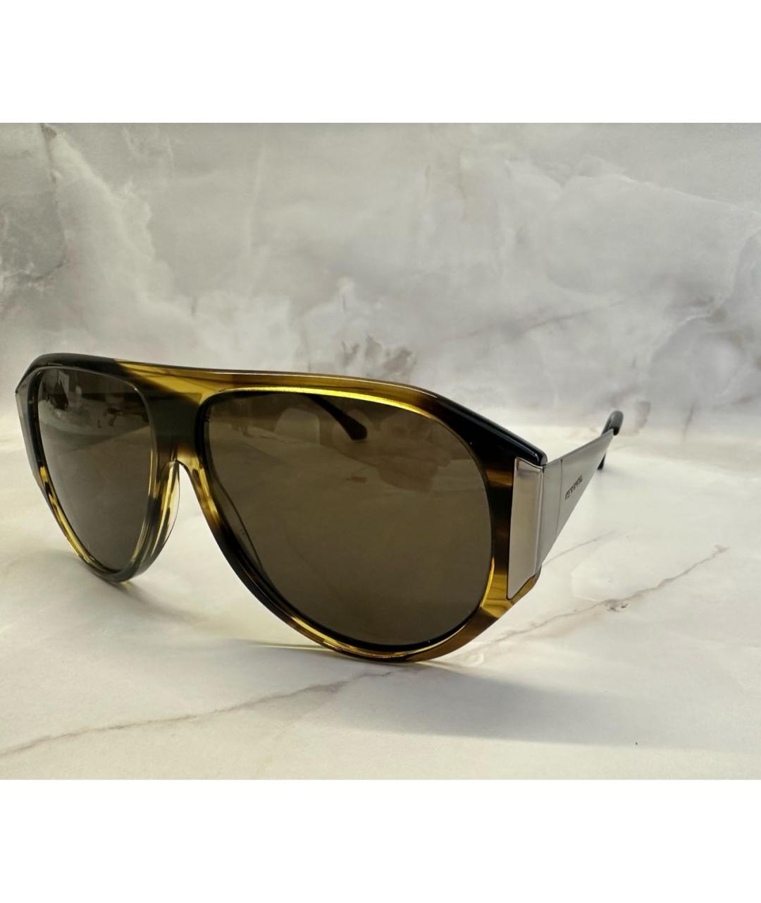 ETRO Коричневые пластиковые солнцезащитные очки, фото 2