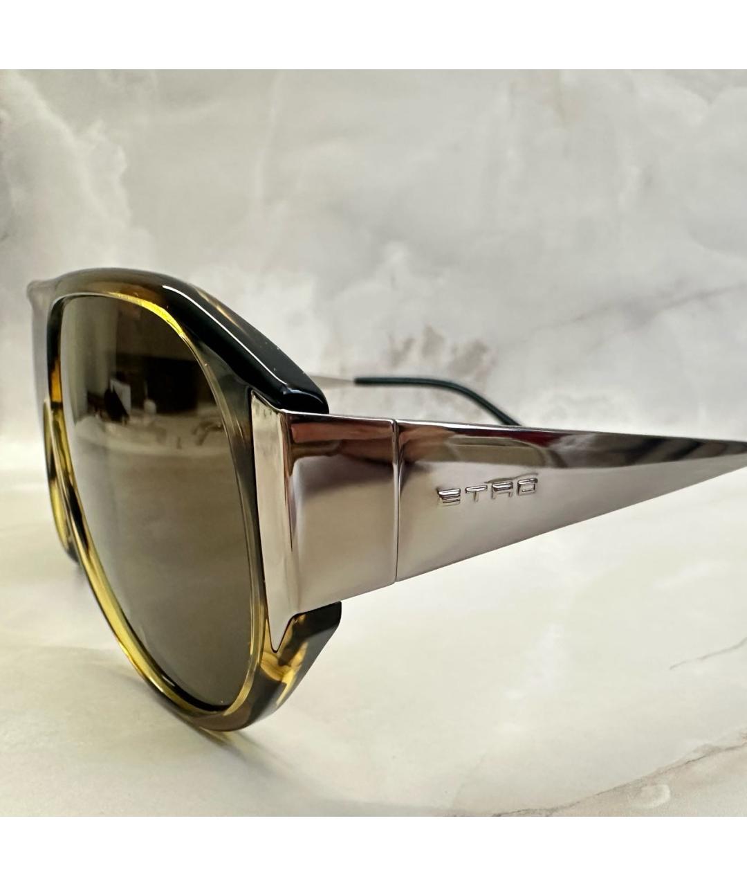 ETRO Коричневые пластиковые солнцезащитные очки, фото 3