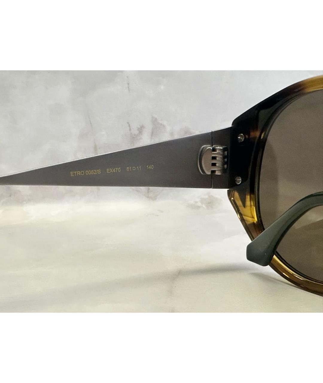 ETRO Коричневые пластиковые солнцезащитные очки, фото 6
