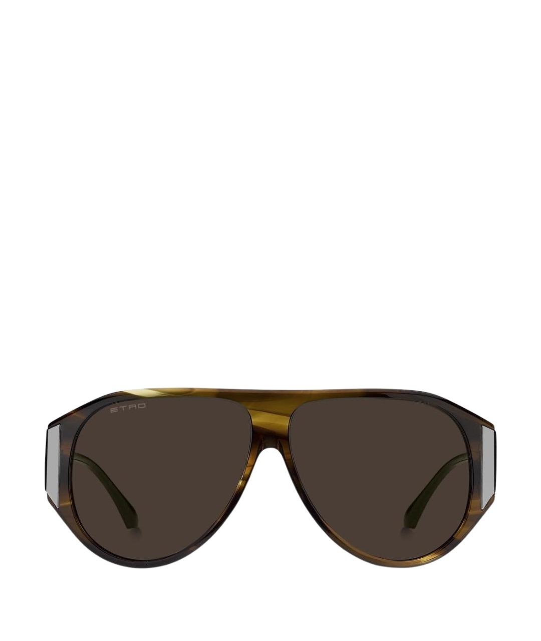 ETRO Коричневые пластиковые солнцезащитные очки, фото 1