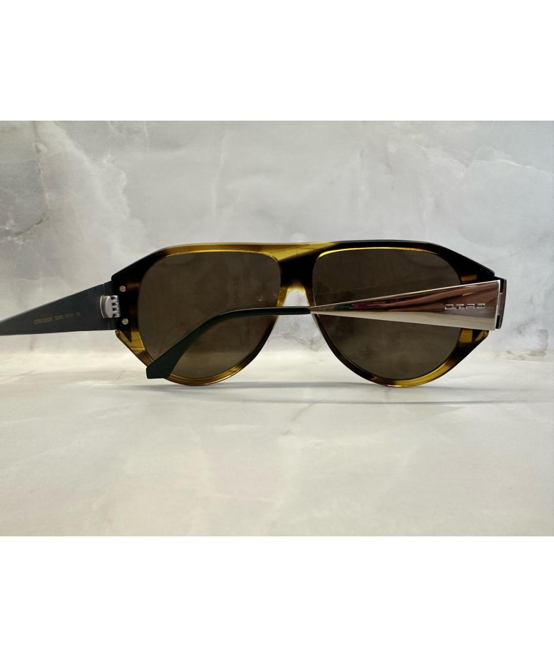 ETRO Коричневые пластиковые солнцезащитные очки, фото 5
