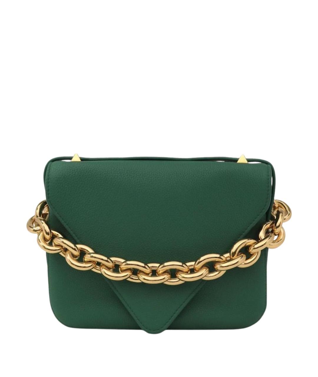 BOTTEGA VENETA Зеленая кожаная сумка через плечо, фото 1