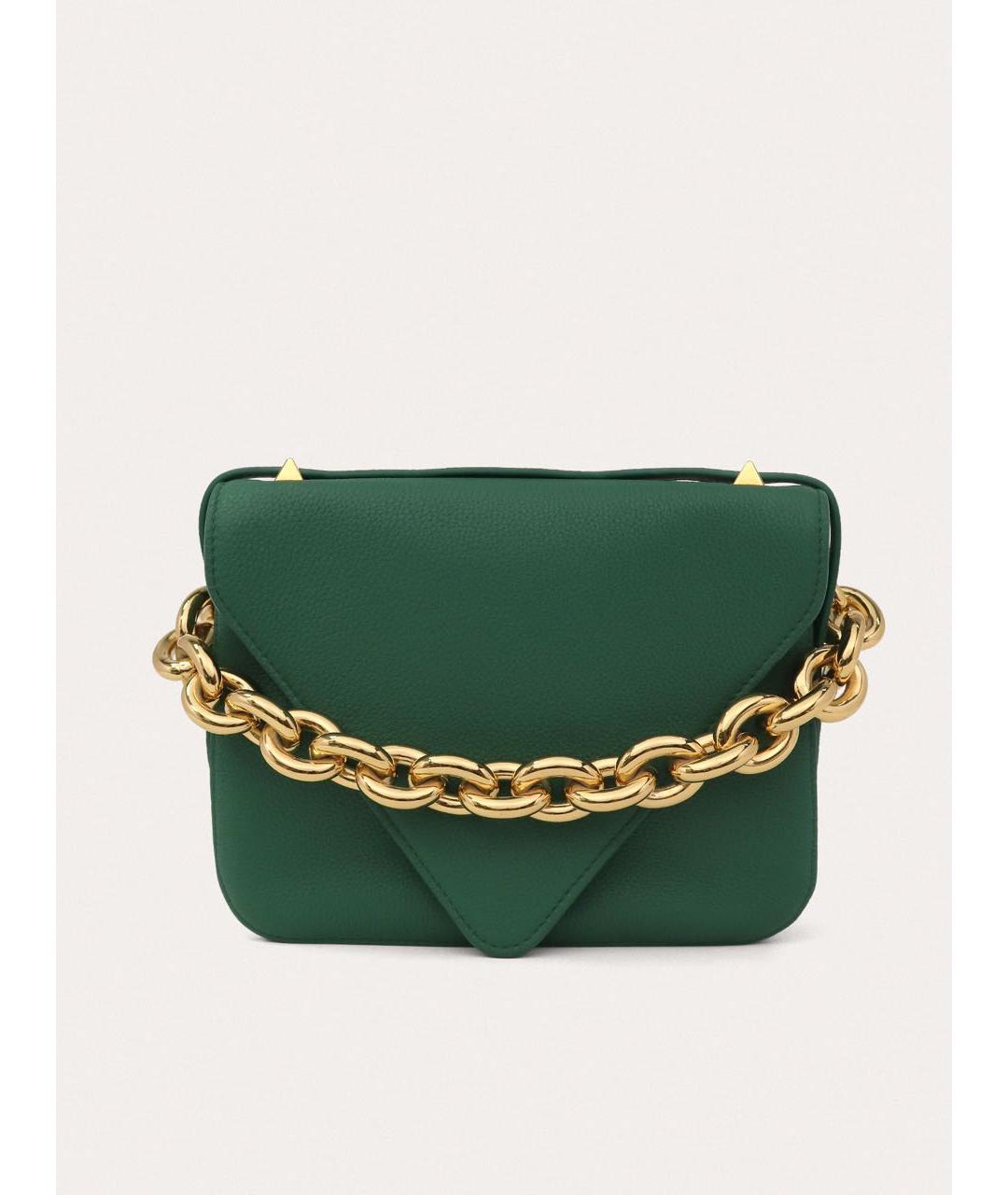 BOTTEGA VENETA Зеленая кожаная сумка через плечо, фото 9