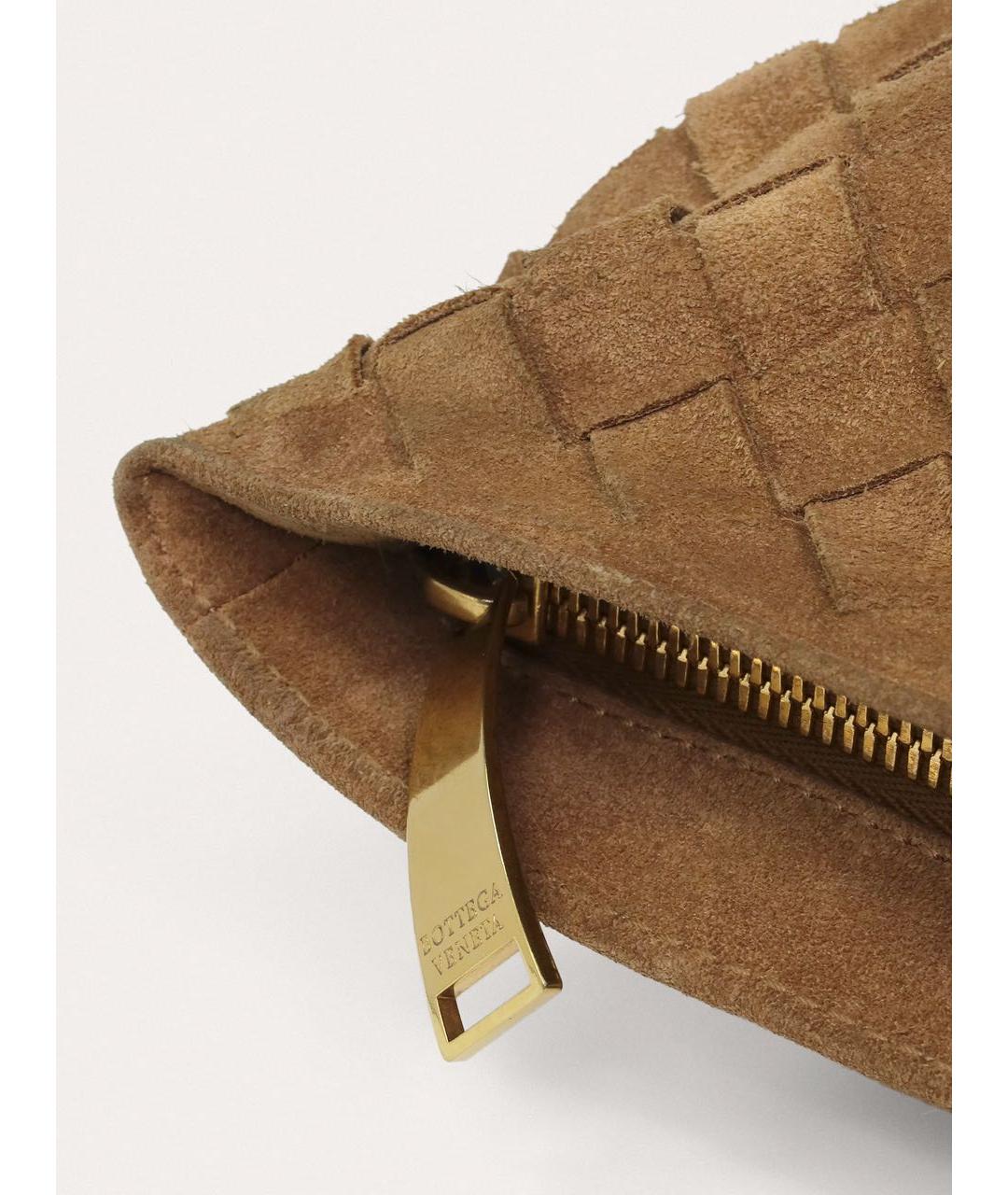 BOTTEGA VENETA Коричневая замшевая сумка с короткими ручками, фото 5