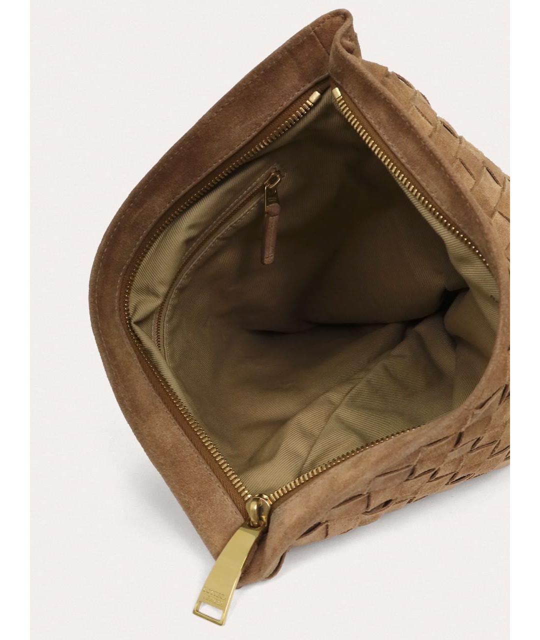 BOTTEGA VENETA Коричневая замшевая сумка с короткими ручками, фото 4