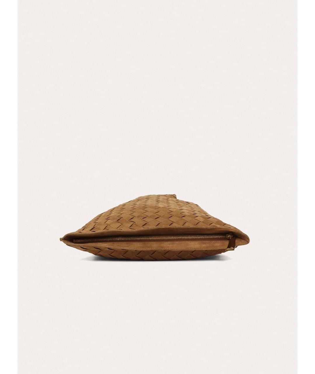 BOTTEGA VENETA Коричневая замшевая сумка с короткими ручками, фото 7