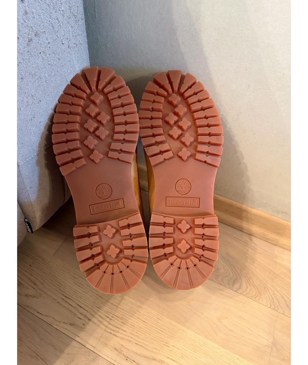 TIMBERLAND Желтые нубуковые высокие ботинки, фото 5