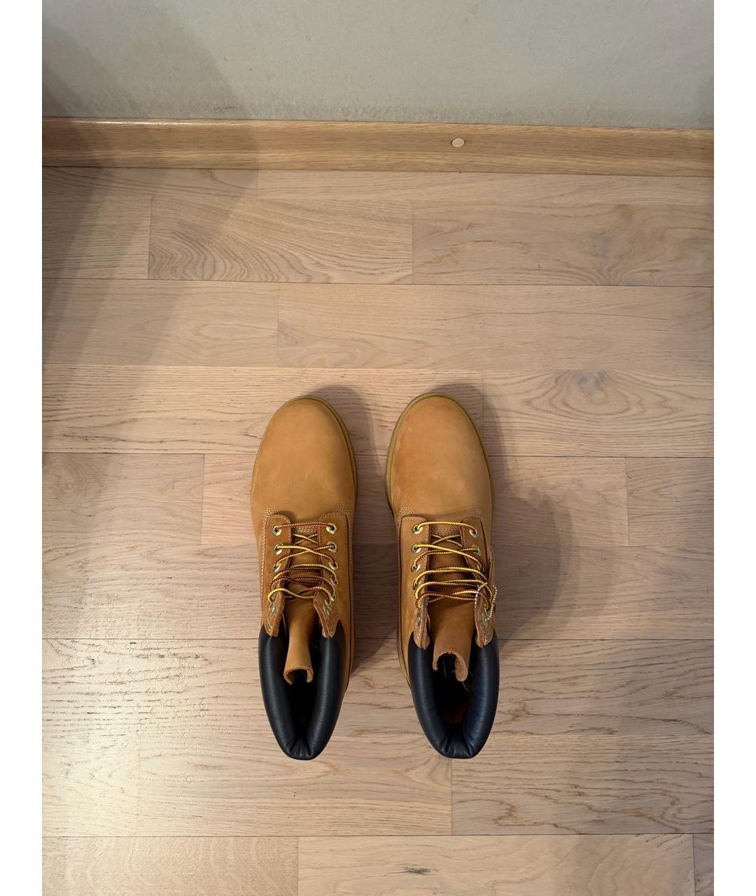 TIMBERLAND Желтые нубуковые высокие ботинки, фото 3