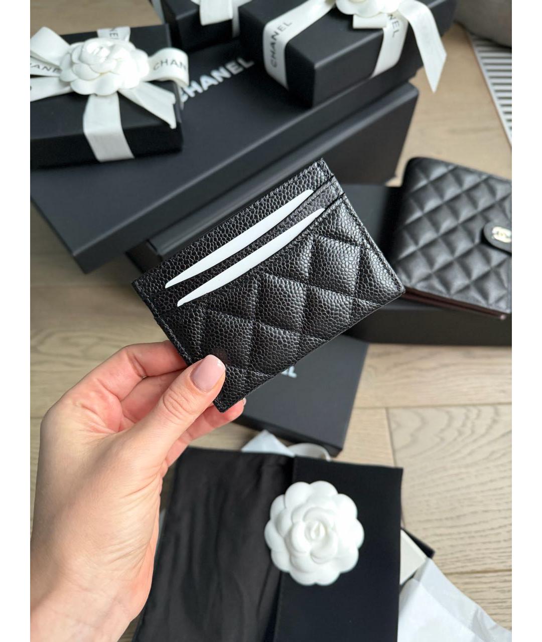 CHANEL Черный кожаный кардхолдер, фото 3