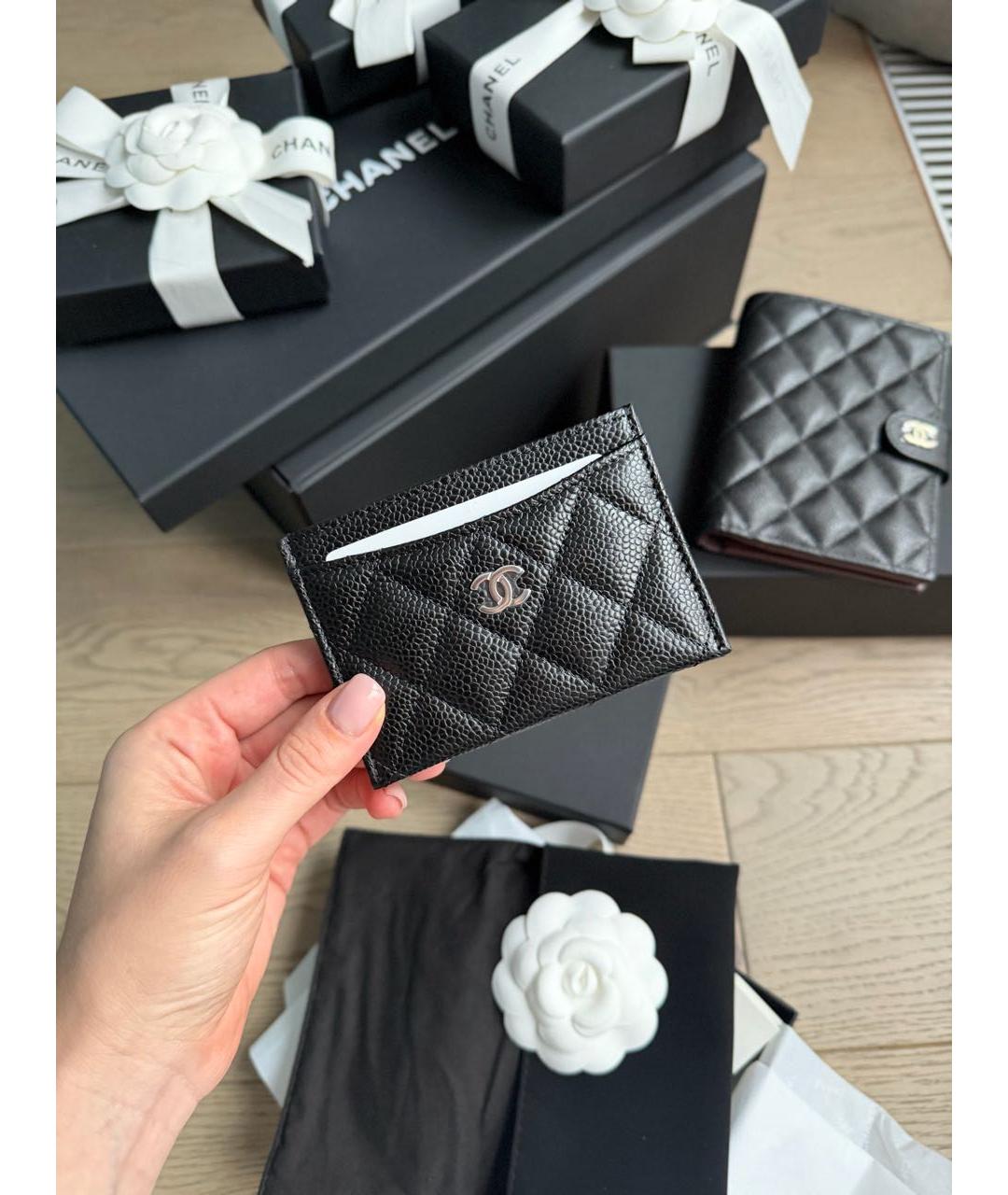 CHANEL Черный кожаный кардхолдер, фото 4