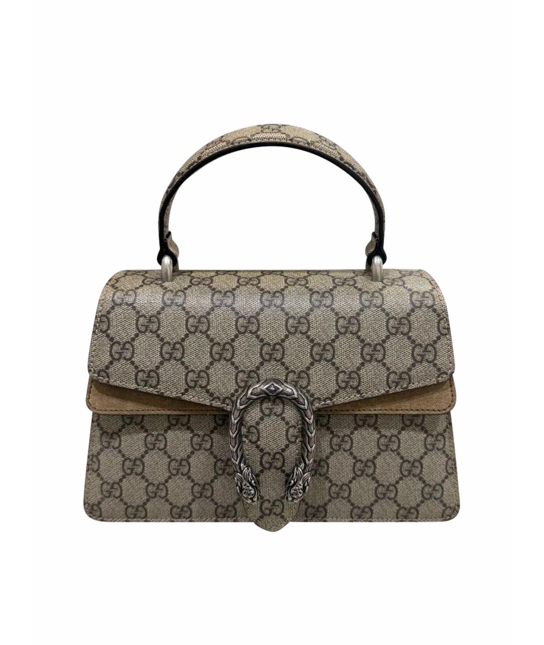 GUCCI Бежевая кожаная сумка с короткими ручками, фото 1