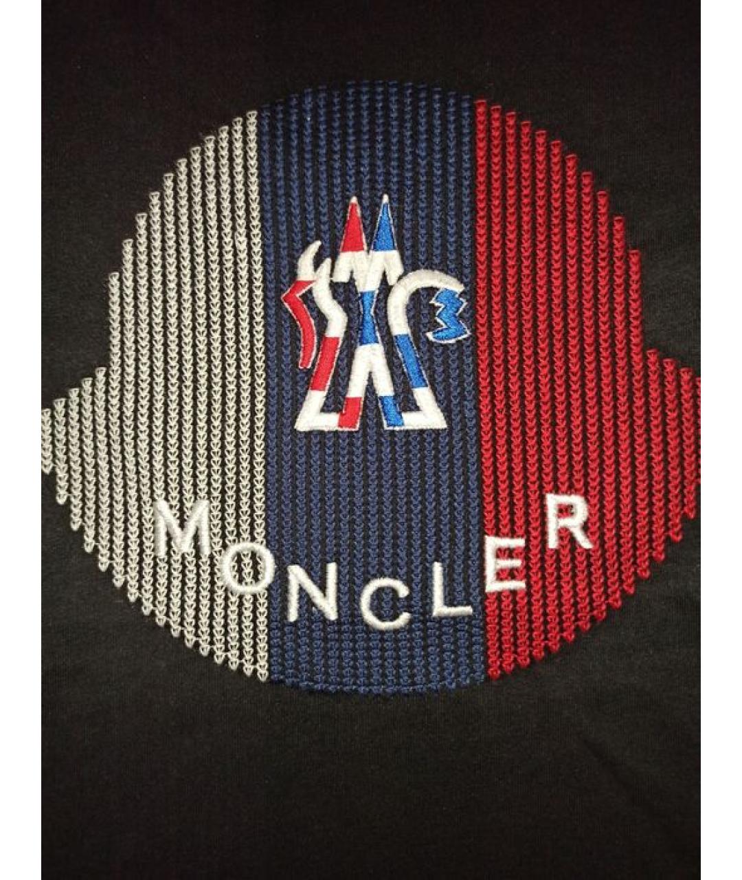 MONCLER Черная хлопковая футболка, фото 2