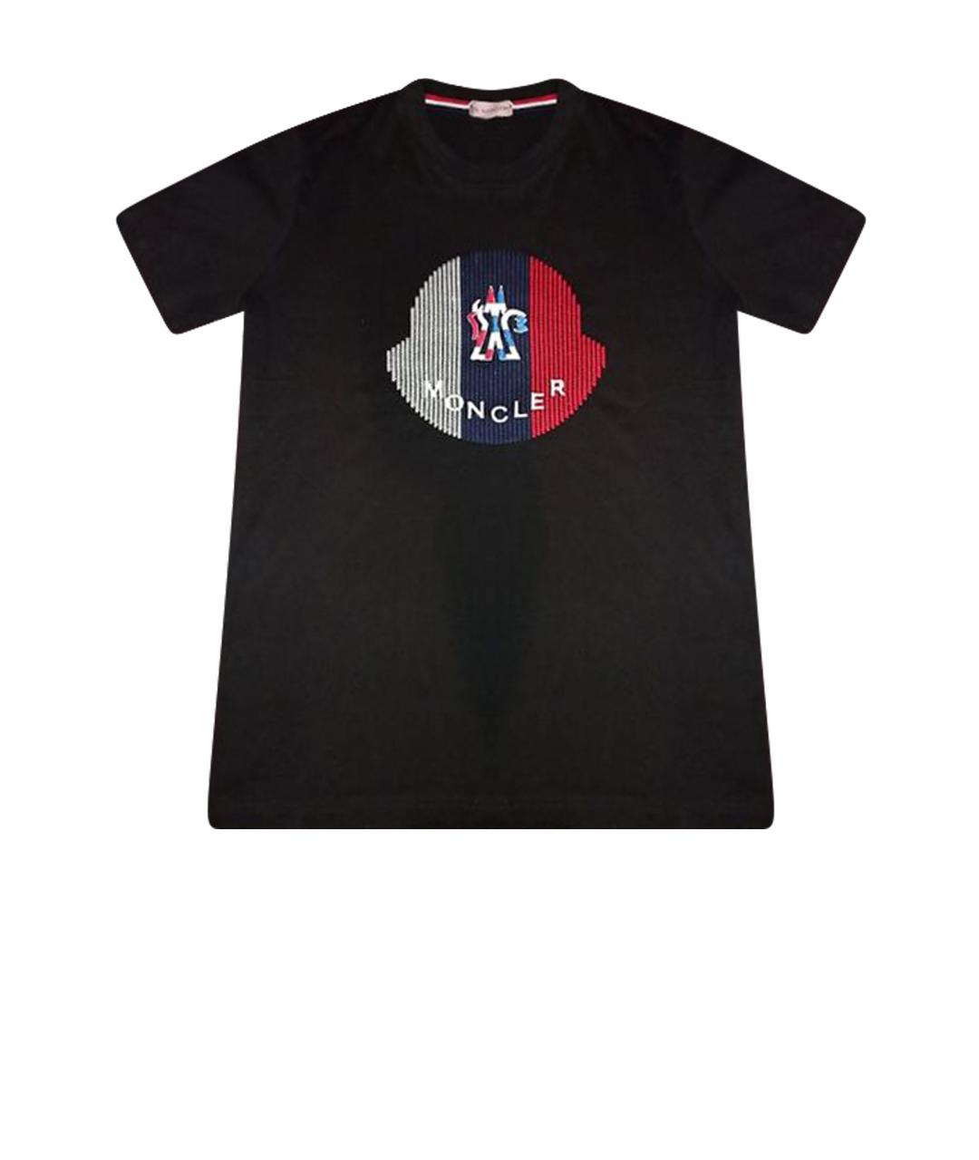 MONCLER Черная хлопковая футболка, фото 1