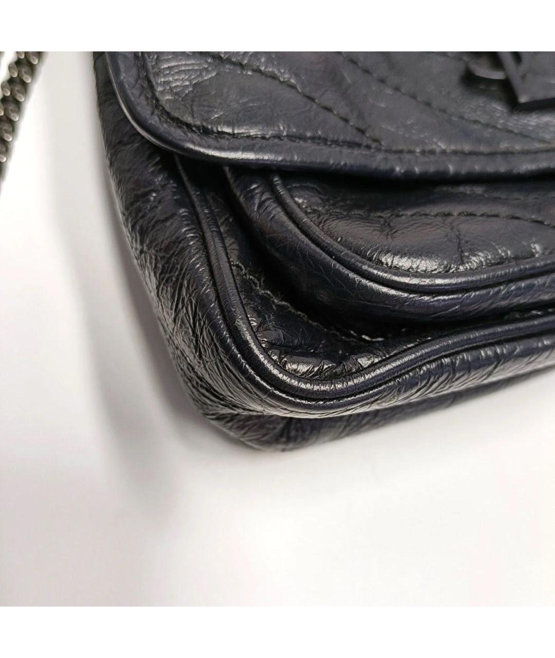 SAINT LAURENT Черная кожаная сумка тоут, фото 8