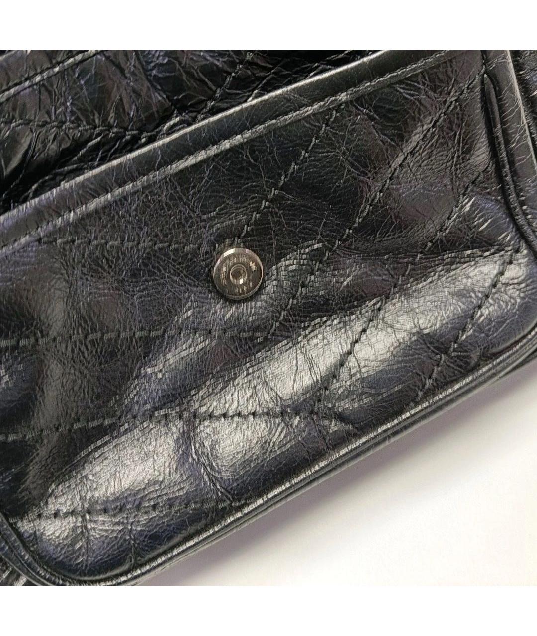 SAINT LAURENT Черная кожаная сумка тоут, фото 7