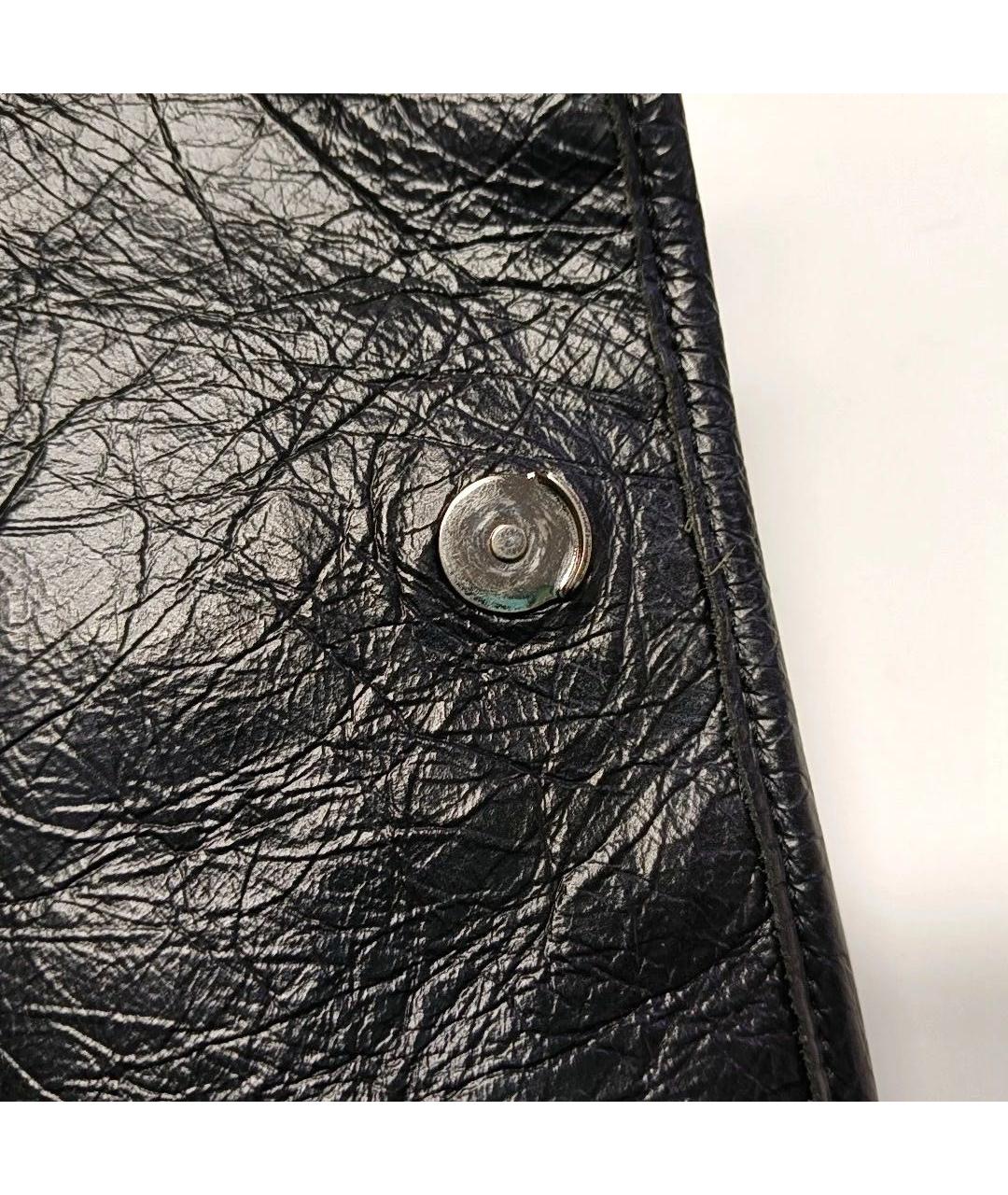 SAINT LAURENT Черная кожаная сумка тоут, фото 6