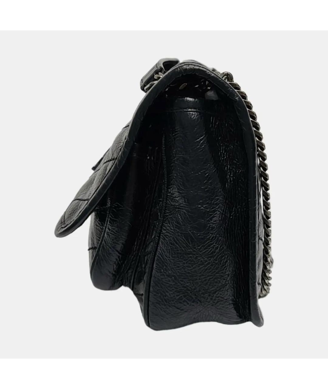 SAINT LAURENT Черная кожаная сумка тоут, фото 2