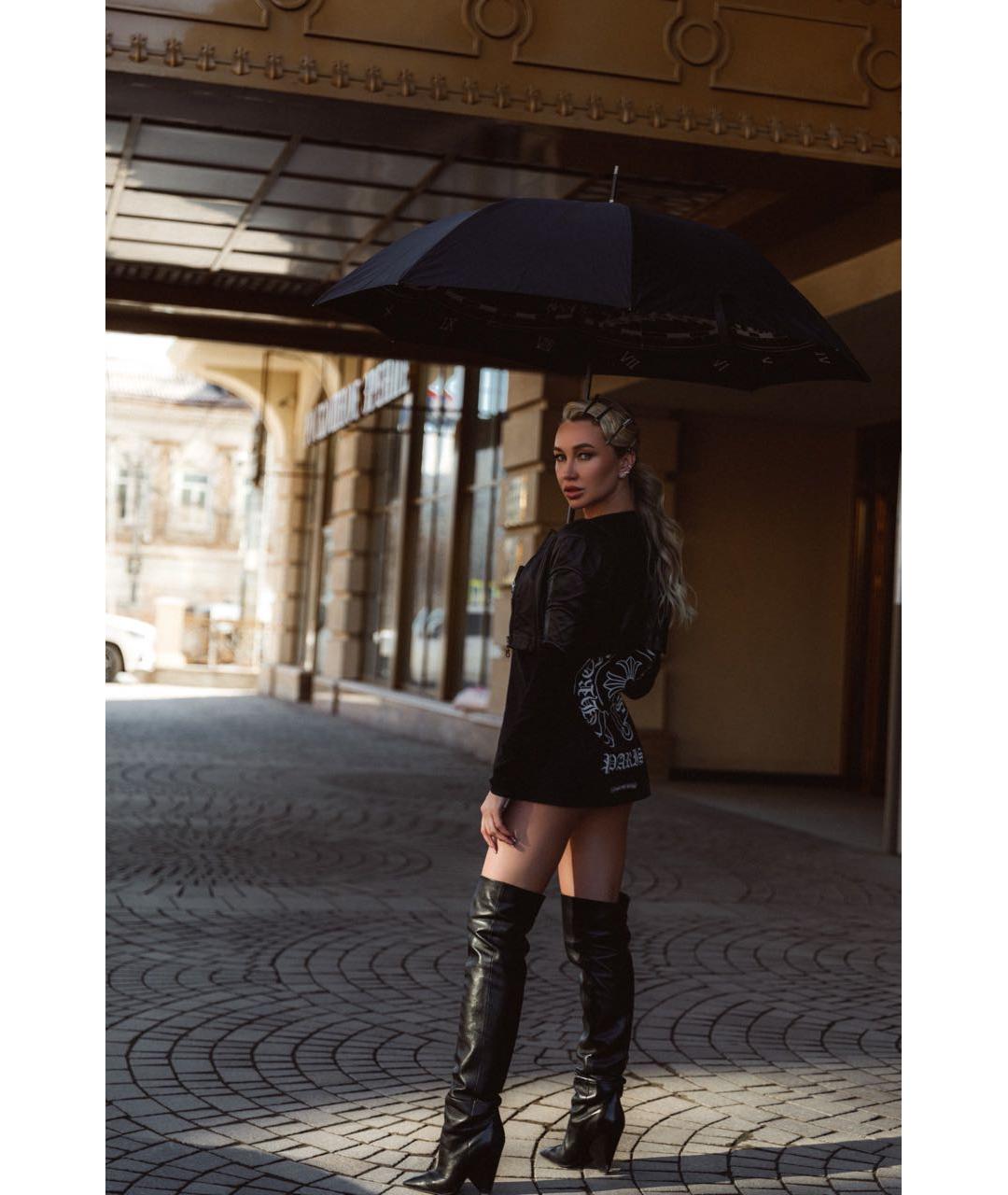 SAINT LAURENT Черные кожаные ботфорты, фото 7