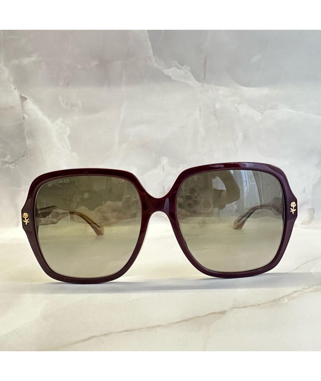 ETRO Бордовые пластиковые солнцезащитные очки, фото 6