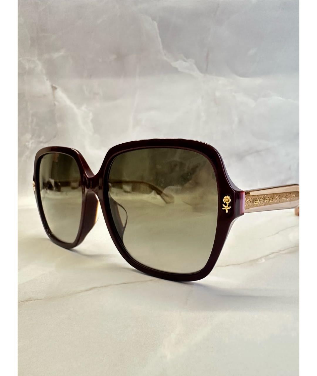 ETRO Бордовые пластиковые солнцезащитные очки, фото 2