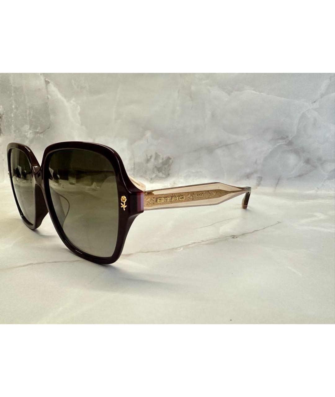 ETRO Бордовые пластиковые солнцезащитные очки, фото 3