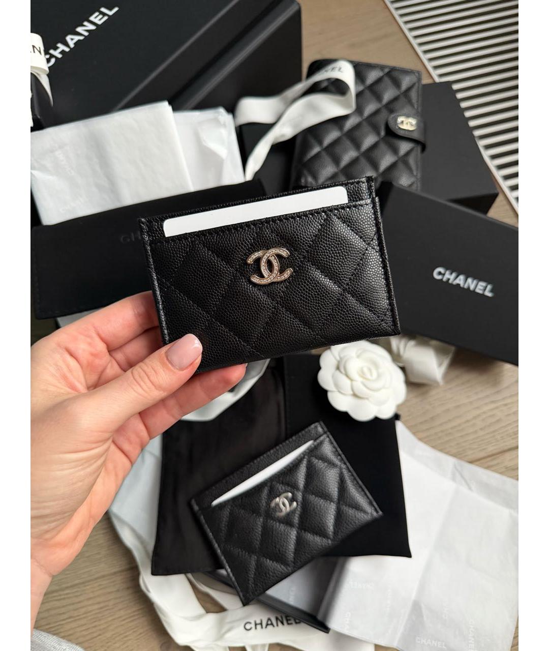 CHANEL Черный кожаный кардхолдер, фото 3