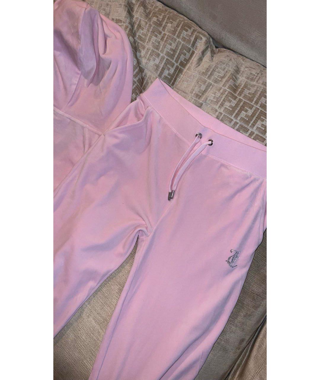 JUICY COUTURE Розовый велюровый спортивные костюмы, фото 4